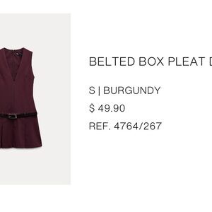 Zara Burgundy Mini Dress with Belt